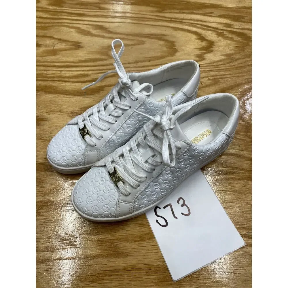 Michael Kors Colby Athletic Sneaker Women's 6 M White Leather Lace Up Low Top - Picture 2 of 9